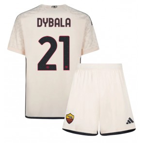 AS Roma Paulo Dybala #21 kläder Barn 2023-24 Bortatröja Kortärmad (+ korta byxor)